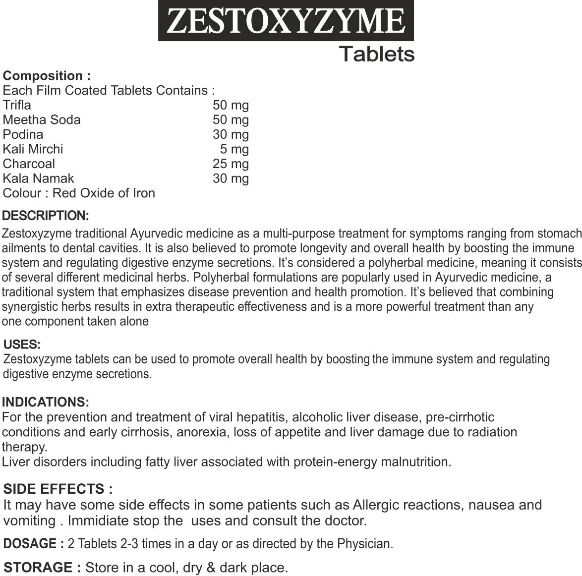 ZESTOXYZYME TABLETS
